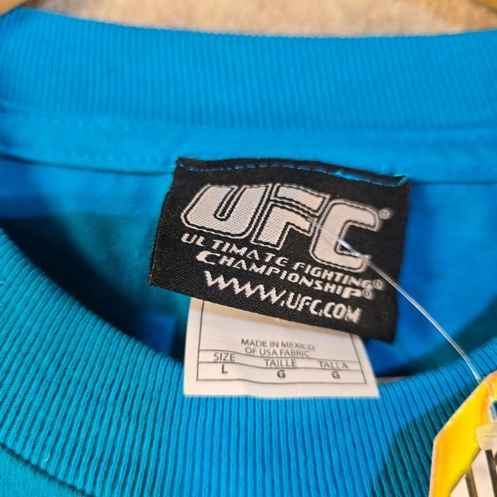 UFC Chuck Liddell T-Shirt youth Large Teal Blue Graphic‎ MMA Fighting 2008 NWT